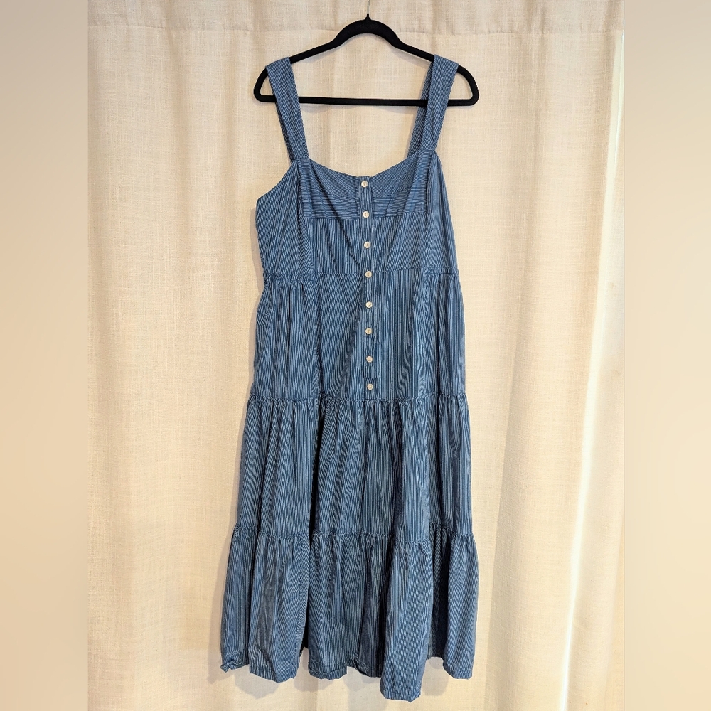Madewell Striped Blue Midi Dress